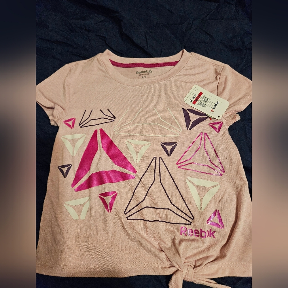 Nwt Reebok Girls Youth Pink T-Shirt Sz Xs